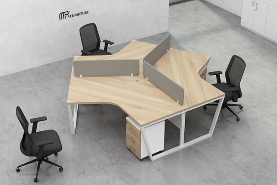 cụm bàn làm việc 3 chỗ